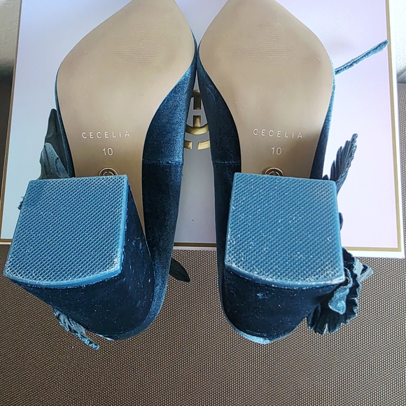 Cecelia New York Blue Velvet Heels